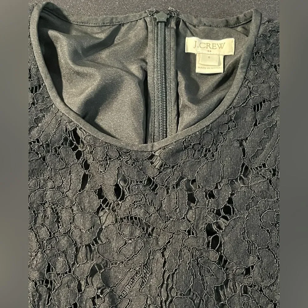 J Crew size 6 black lace sleeveless top with zip back EUC - Picture 8 of 10